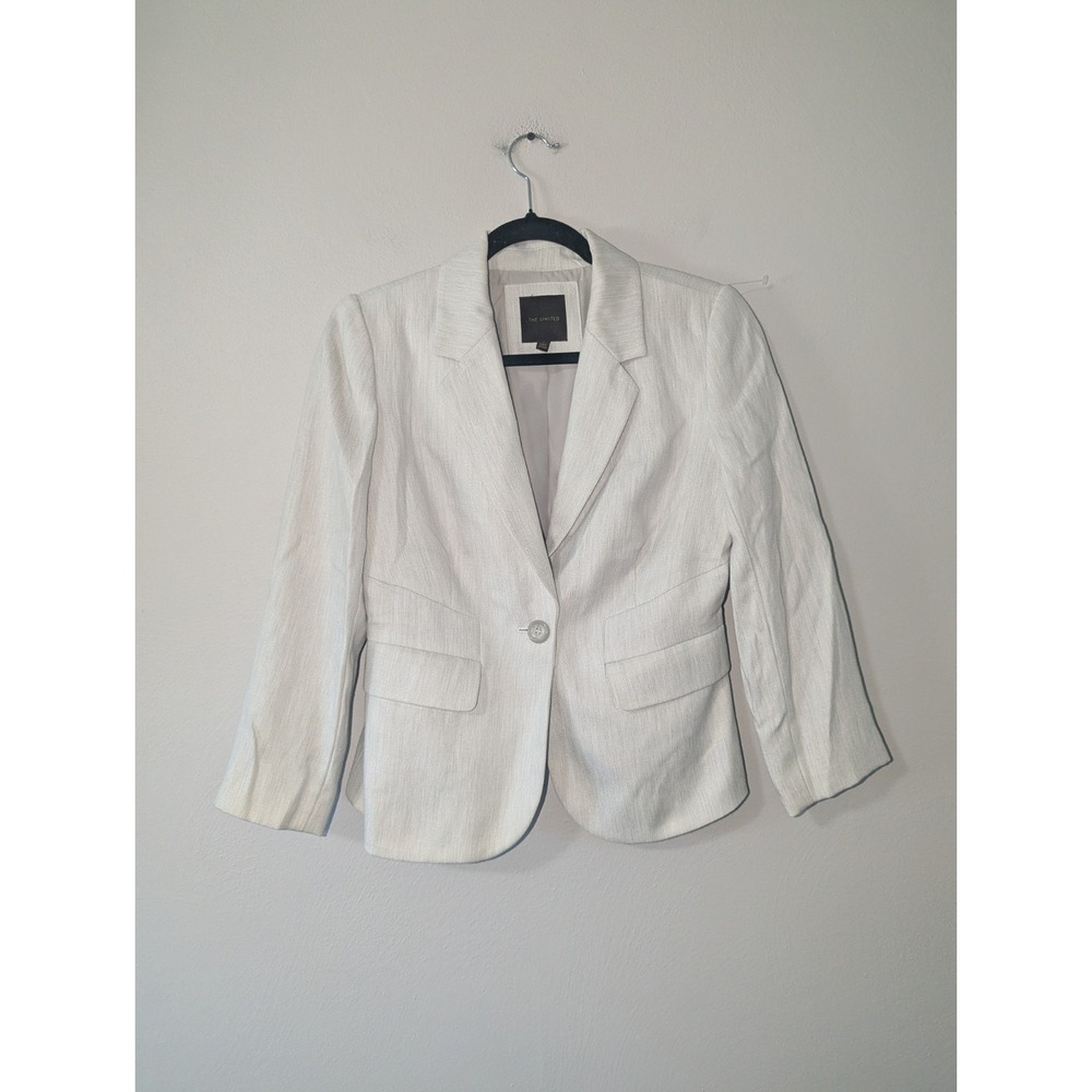 S The Limited Neutral One Button 3/4 Sleeve Blazer